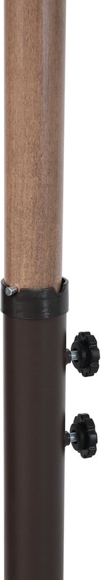 Parasol suspendu AXI Dion Ø 300 cm, aspect chêne/vert – Armature thermolaquée avec pied en croix