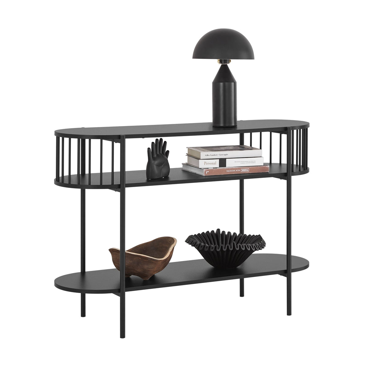 SoBuy Table console - Avec 3 niveaux - max 75 kg - 110 x 39 x 76 cm - Noir