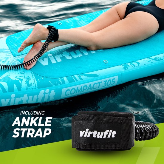 VirtuFit Cruiser Inflatable SUP Board 305 cm - Max. 180 kg - Kit complet - incluant siège de kayak, pagaie, pompe, sac et support GoPro - Stand Up Paddle Board - Rose