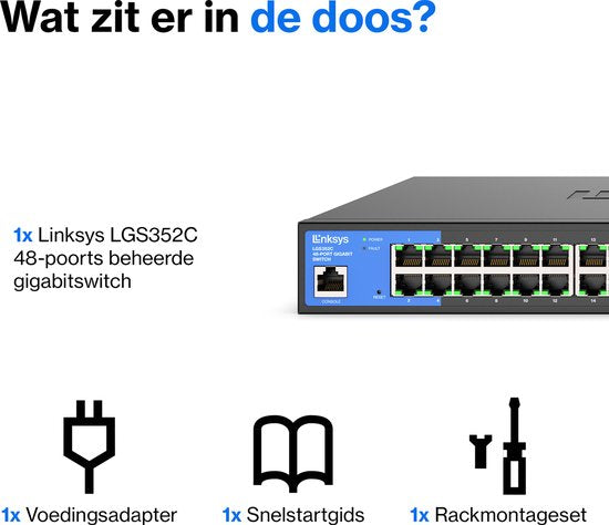 Linksys LGS352C - Commutateur réseau - Géré - 48 ports - Ports 10G SFP+ - Noir