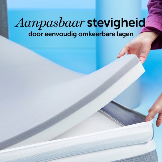 Cloudpillo Original Topper 80 x 200 - Surmatelas - Couche « Adaptive Support » - 4 saisons - Muni d'élastiques - Housse lavable