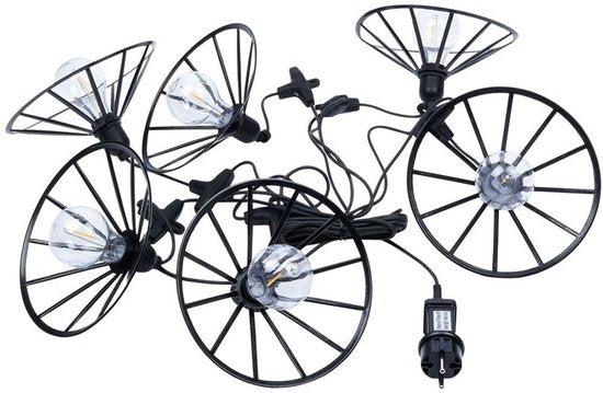 Vilde - Guirlande LED d'extérieur - 6 ampoules - 5,5 m - Fonction minuterie