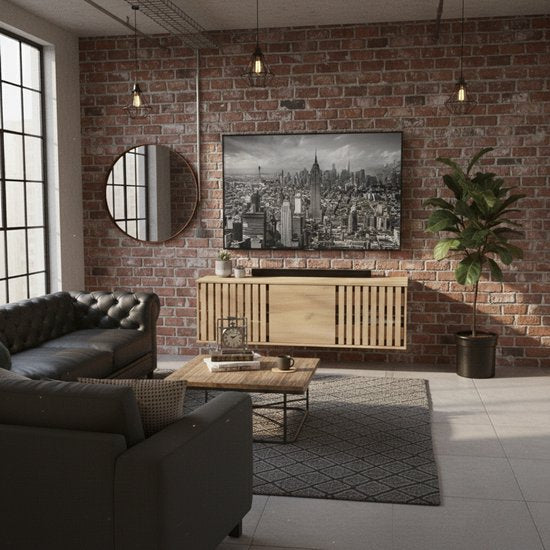 VDD Home - Meuble TV - Meuble TV suspendu - Bois - 130 x 53 x 40 cm - À poser ou à suspendre