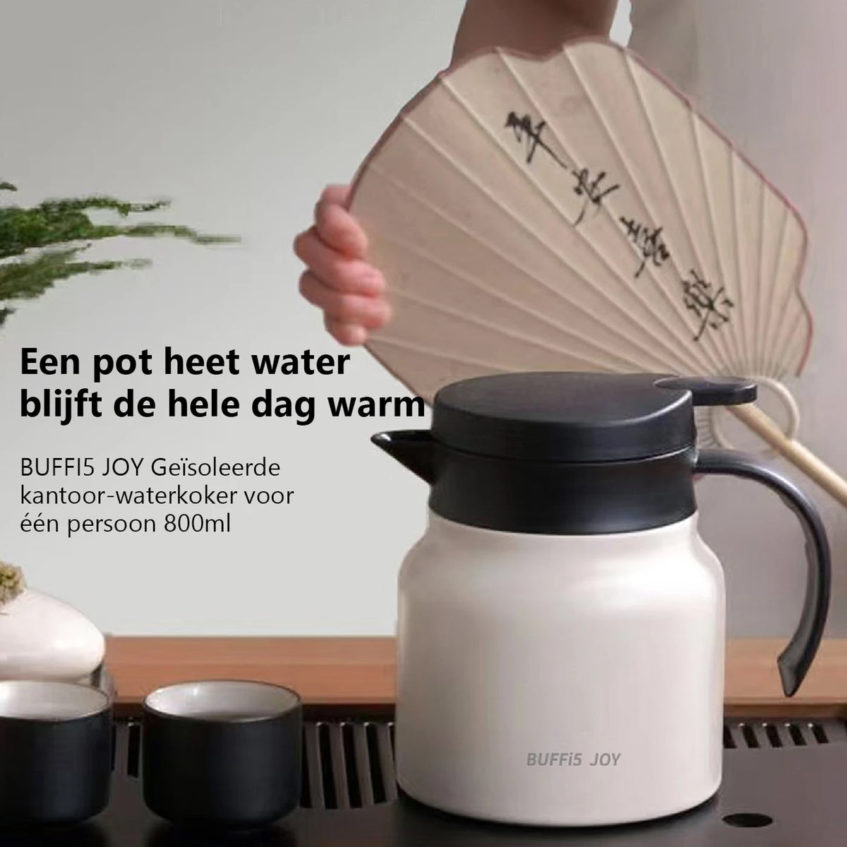 LIFEPAL Thermos avec filtre à thé - 800 ml - Paroi intérieure en acier inoxydable 316 - Isolation à 8 couches - Blanc