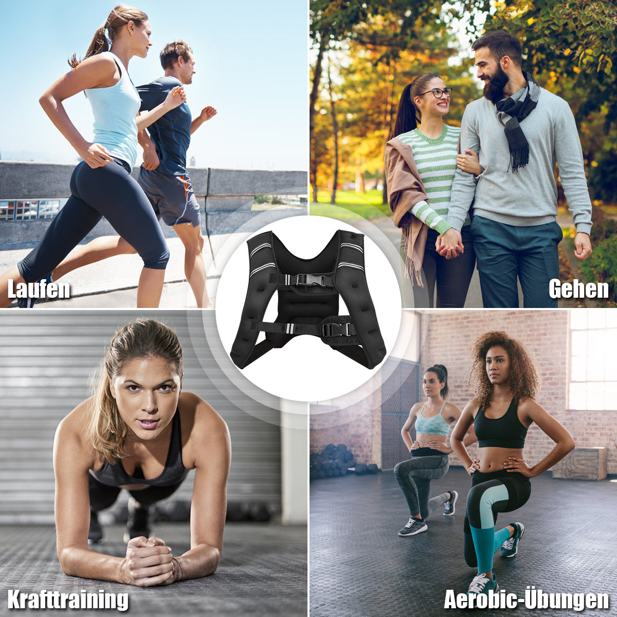 Coast 15KG Weight Vest - Avec bandes réfléchissantes et sangle réglable