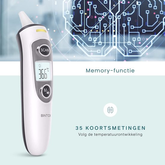 BINTOI X210 - Thermomètre auriculaire numérique – Thermomètre médical – Mesure rapide et précise de la température
