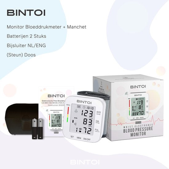 Bintoi® BXE200 - Tensiomètre au poignet - Cardiofréquencemètre