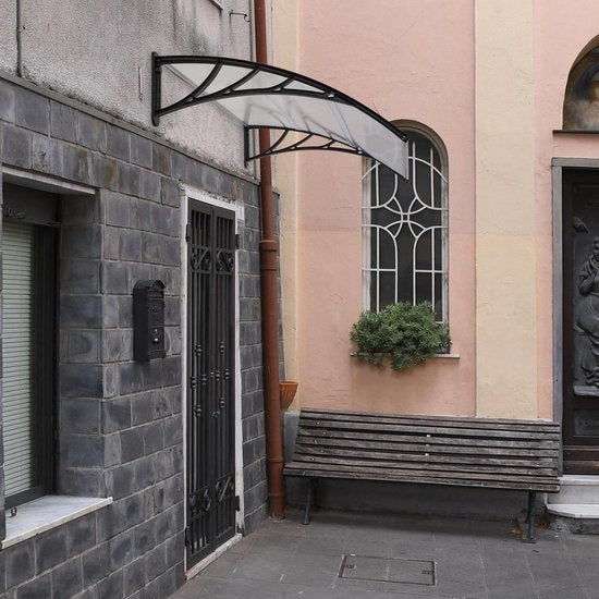 tectake® - Auvent de porte - auvent de porte d'abri - polycarbonate - largeur 120 cm - 401264