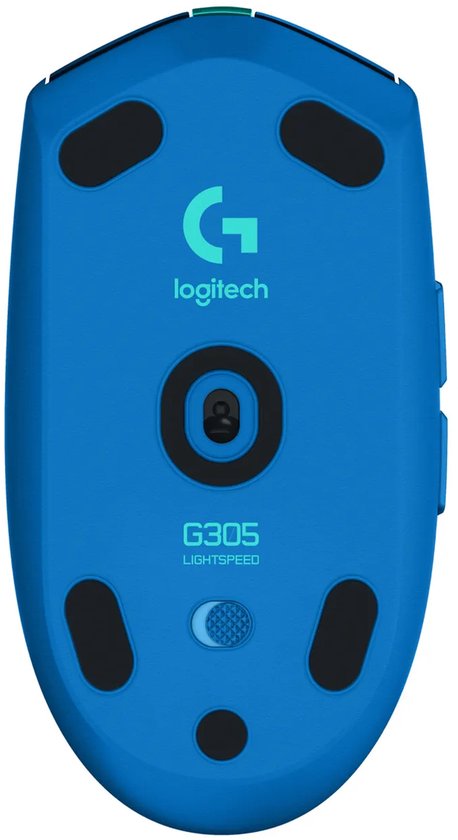 Souris de jeu Logitech G305 Lightspeed Bluetooth, optique, bleue, 6 boutons, 12 000 dpi, rétroéclairée, ergonomique