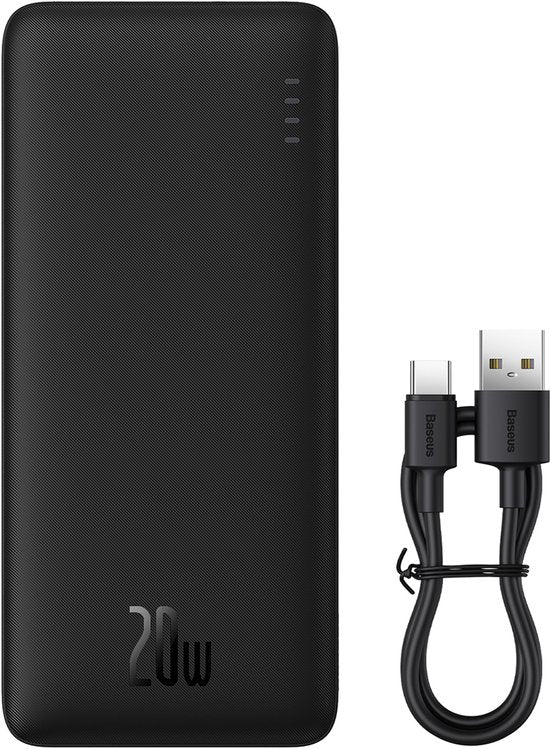 Baseus Airpow - Batterie externe - 20 W - 20 000 mAh - Câble USB-A et USB-C