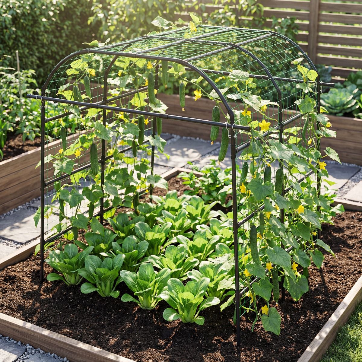 Arceau pour plantes grimpantes Coast - Treillis de jardin en forme de U - Structure métallique - Noir - 205,5 x 181 x 230 cm