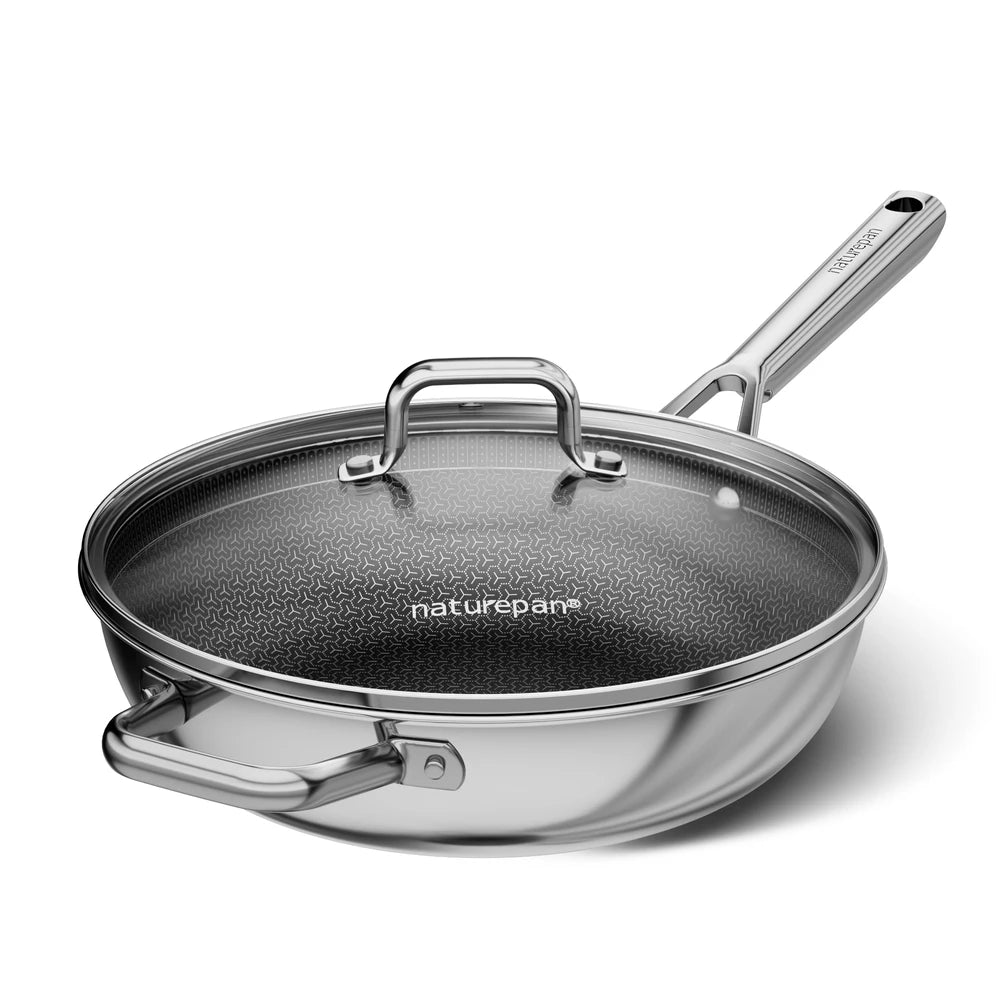 Poêle à frire profonde Naturepan avec couvercle - 28 cm - noir