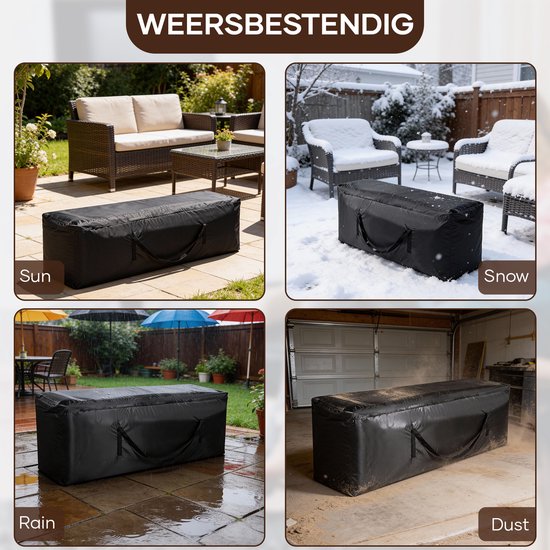 Housse pour coussins de jardin Villux - Housse pour coussins de jardin - Imperméable - 420D - Housse de rangement pour coussins de jardin - Sac pour coussins de jardin - Housse de protection pour mobilier de jardin - Housse pour coussins de jardin - Houss