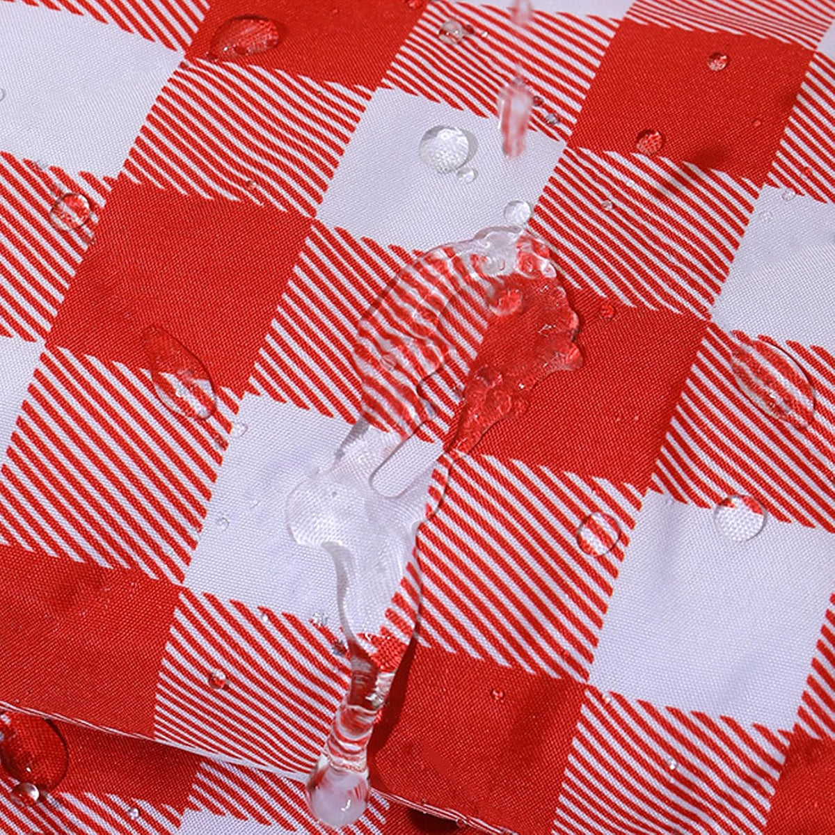 Couverture de pique-nique XXL avec dessous imperméable - 200 x 200 cm - Avec poignée de transport - Rouge et blanc