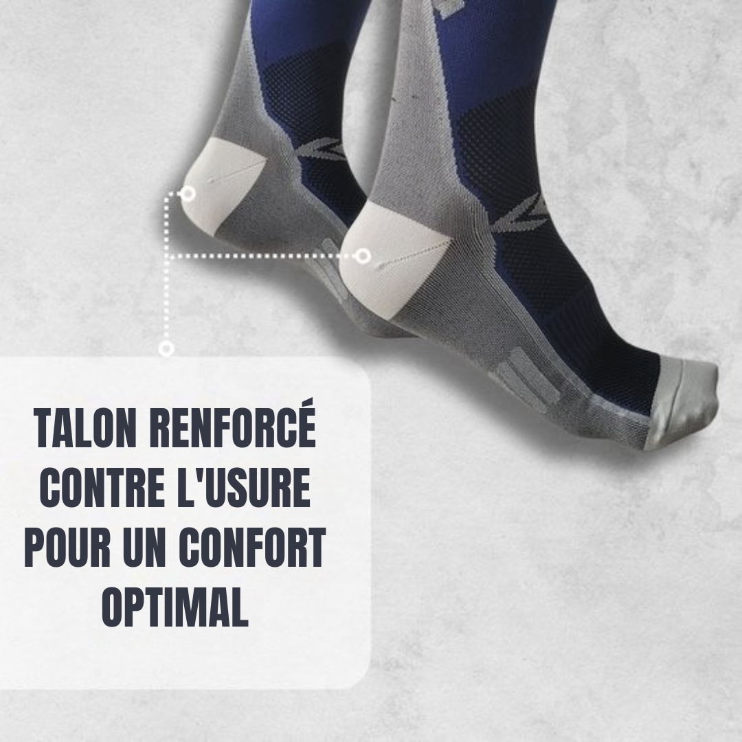 Chaussettes de soutien Sandside - Chaussettes de compression - Chaussettes de course - Premium Active - Taille 36-40 S/M - 2 paires - Bleu foncé