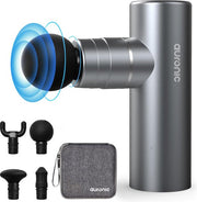 Auronic Massage Gun - Appareil de massage - Professionnel - 4 accessoires et étui - Pistolet de massage - Corps entier - Gris
