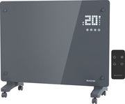 Auronic Radiateur électrique - Radiateur à convection avec thermostat et télécommande - Radiateur à panneau en verre - 1 500 W - Gris