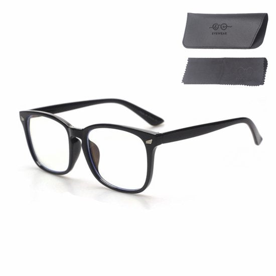 LC Eyewear Lunettes d'ordinateur - Lunettes à lumière bleue sans force - Lunettes à lumière bleue - Lunettes d'affichage - Design - Unisexe - Noir