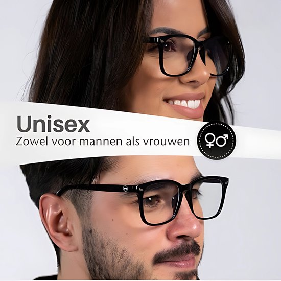 LC Eyewear Lunettes d'ordinateur - Lunettes à lumière bleue sans force - Lunettes à lumière bleue - Lunettes d'affichage - Design - Unisexe - Noir