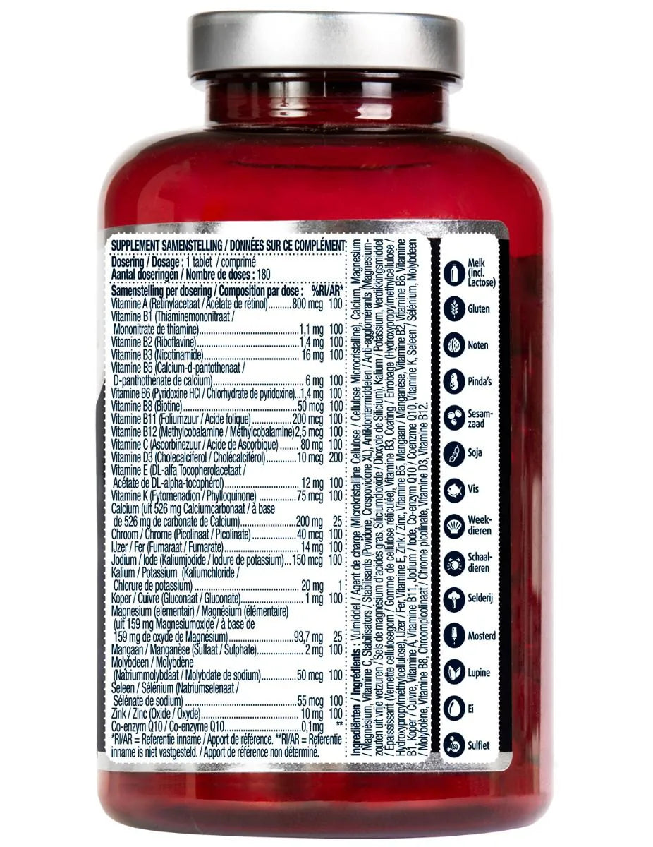 Lucovitaal Multi A-Z - 2 x 180 comprimés - Pour hommes et femmes - Avec du magnésium, du calcium et de la vitamine C
