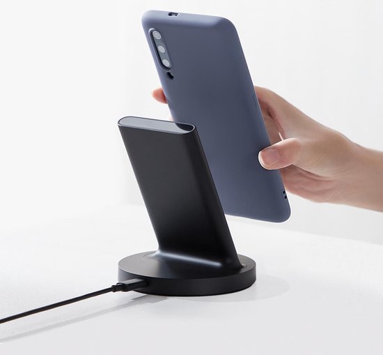 Support vertical de recharge sans fil Xiaomi Mi avec recharge sans fil Qi et voyant LED - 20 W - câble USB-C inclus