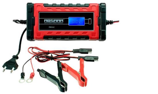 Chargeur de batterie Absaar Pro 6.0 (12/24 V - 6 A) 0-120/180 Ah Rouge/noir