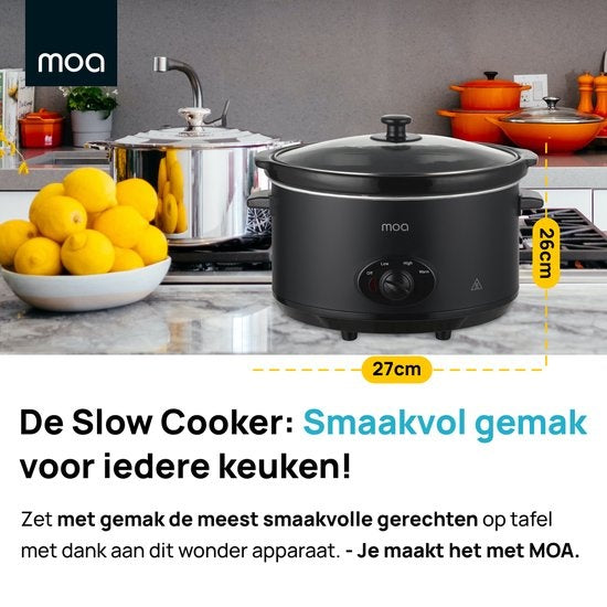 Mijoteuse MOA - 6,5 litres - Plaque intérieure en céramique - Noir - SC65B