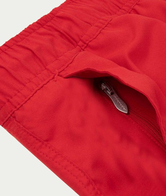 Maillot de bain Undiemeister pour homme - Séchage rapide - Poches zippées - 100 % polyester recyclé - Fiery Sunrise (rouge) - Taille L