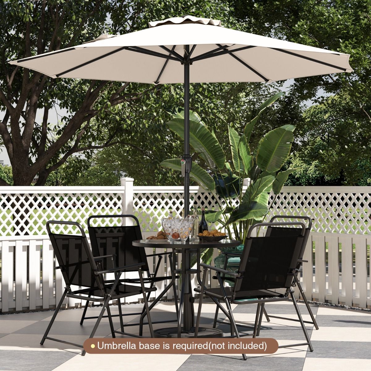 Parasol de terrasse Coast avec système oscillant - toit ventilé - 8 baleines robustes - marron - 260 cm