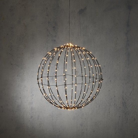Luca Lighting Christmas Lights Ball with Warm White LED Lights - Ø40 cm - Noir