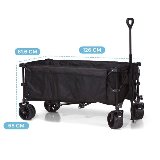 Mr Fold Bolderkar - XXL - pliable - 300L - capacité de transport 150KG - noir - garantie 5 ans