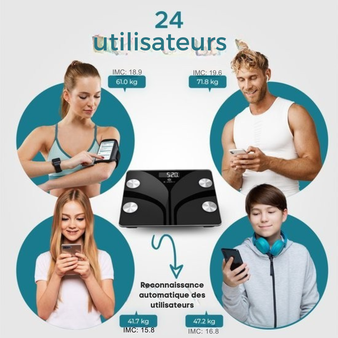 e.volve Scales Pèse-personne numérique - Noir - EV01578