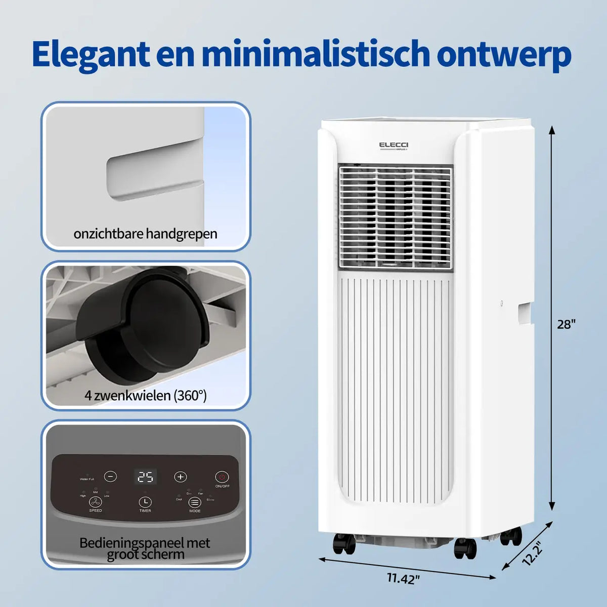 Climatiseur mobile ELECCI - 6 000 BTU - 4-en-1 - Classe énergétique A