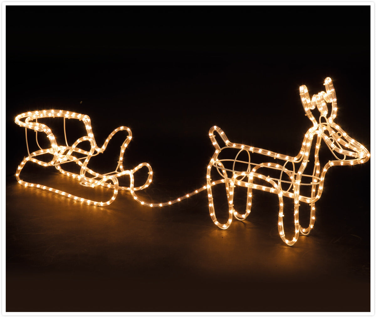 DecorativeLIghting - Lumières de Noël - Renne avec traîneau - Blanc chaud