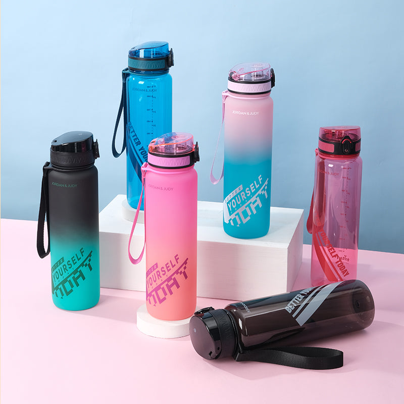 Gourde de sport Jordan & JUDY en Tritan - 1 000 ml - dégradé rose