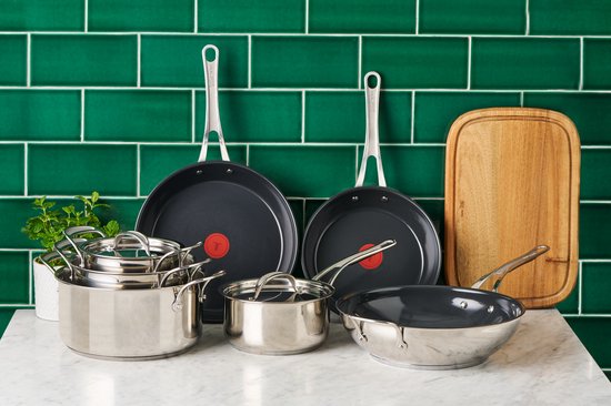 Poêle en céramique Jamie Oliver by Tefal Classic Cook, Ø 28 cm - sans PFAS + 1 protège-poêle