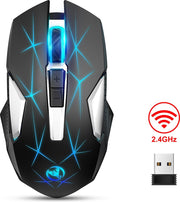 HXSJ T300 2.4G Draadloze Gaming Muis - Computermuizen - Ultra licht - Compact Voor Onderweg - RGB Verlichting - Zwart