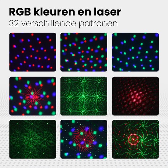 Auronic LED Disco light - Party laser - Kids - Party lighting - Disco light - Remote control and Music controlled - 3 Meter cable