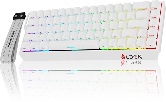 Mide68 - Clavier gaming filaire à 65 % - Clavier rétroéclairé RGB - Clavier mécanique à déclenchement rapide à effet Hall - Hot Swap - 8 kHz - Temps de réponse de 0,01 mm - 0,125 ms - Touches imprimées sur le côté - 68 touches - Meilleur rapport qualité-p