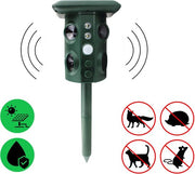Fuegobird Répulsif à ultrasons - Répulsif pour animaux - Répulsif pour animaux - Répulsif pour chats à flash supersonique - Avec mode intelligent - Ultrasons - Fonctionne à l'énergie solaire / câble de charge USB