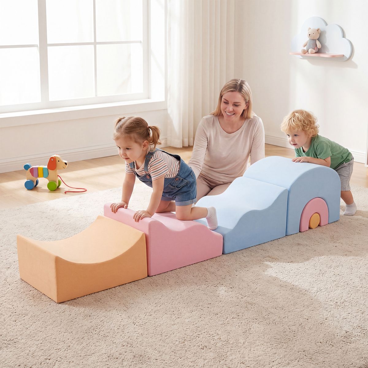 Ensemble de blocs de jeu Coast en mousse - 6 pièces - jouets favorisant la motricité - multicolore