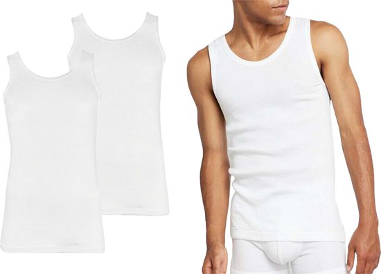 Bambou - Chemises Homme - Sous-vêtement Homme - Lot de 2 - Blanc - XXL - Débardeur Homme - Singlet Homme - Bambou - Apollo