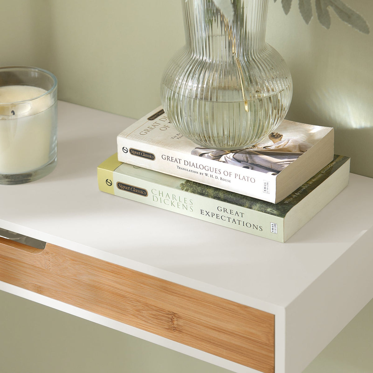 Etagère murale - SoBuy - avec 1 tiroir - Max 5 kg - 60 x 25 x 8 cm - Blanc/ Brun
