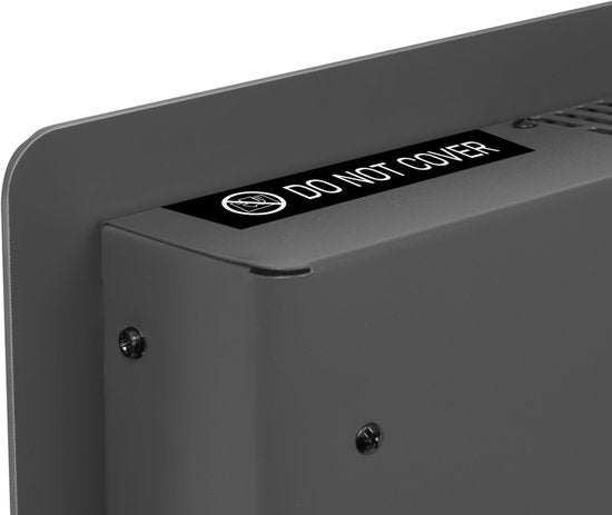 VONROC Chauffage électrique de luxe - Convecteur avec panneau en verre - 1250W/2500W- Chauffe les pièces jusqu'à 30m2 - Contrôlé par l'application (via Wifi) et manuellement - Thermostat et minuterie réglables - Gris