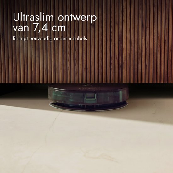 Aspirateur robot Bloomfold Sweep avec fonction de lavage – Aspirateur robot intelligent, 3 500 Pa, 130 min, application et Google Home – Ultra-fin (7,3 cm) – Adapté aux poils d'animaux
