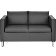 Canapé deux places Coast - 120x60x62.5 cm - Cuir - Gris