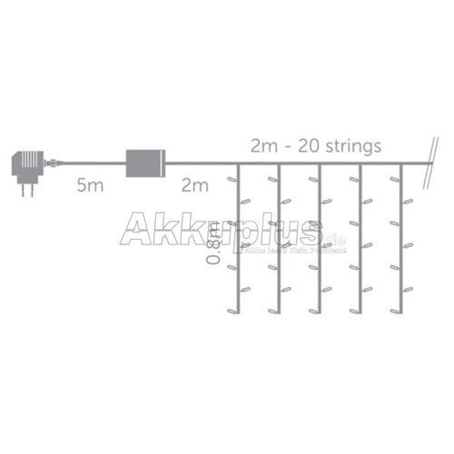 Light Creations - Cascade Light Led - 160 Leds - Blanc - 2 - 80 cm
