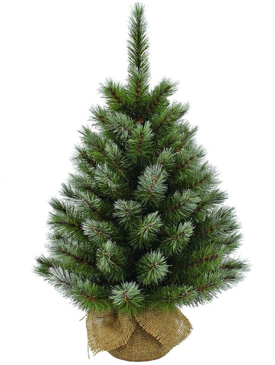 Sapin de Noël artificiel Triumph Tree en jute - Sapin de Noël artificiel H 60 x Ø 38 cm - Vert givré