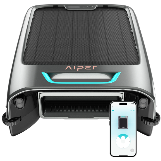 Nettoyeur de surface de piscine Aiper EcoSurfer S2 - Énergie solaire, batterie d'une autonomie de 35 heures, Wi-Fi/Bluetooth