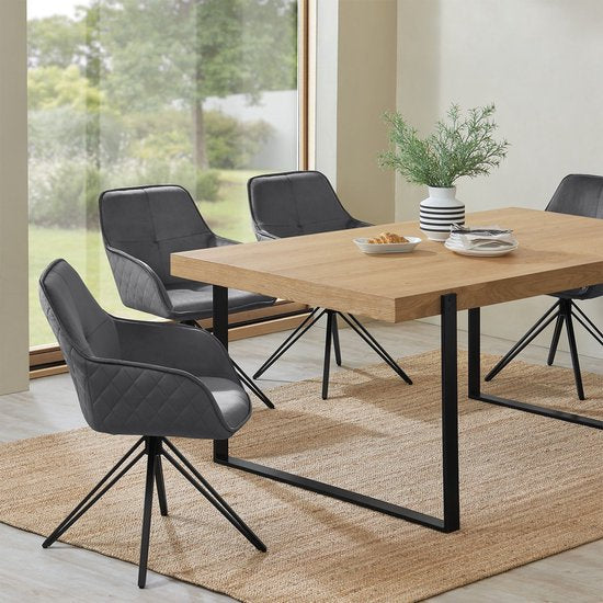 Chaise pivotante de salle à manger Clyde - Gris foncé